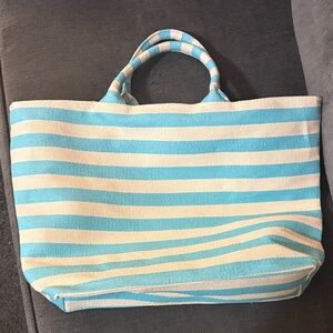 Striped Blue and White Tote Bag